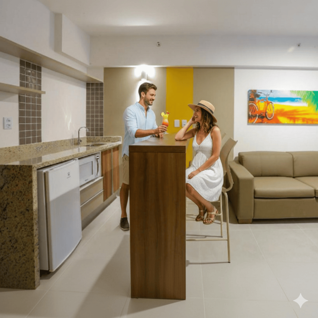 Acomodações Enjoy Olímpia Park Resort cozinha