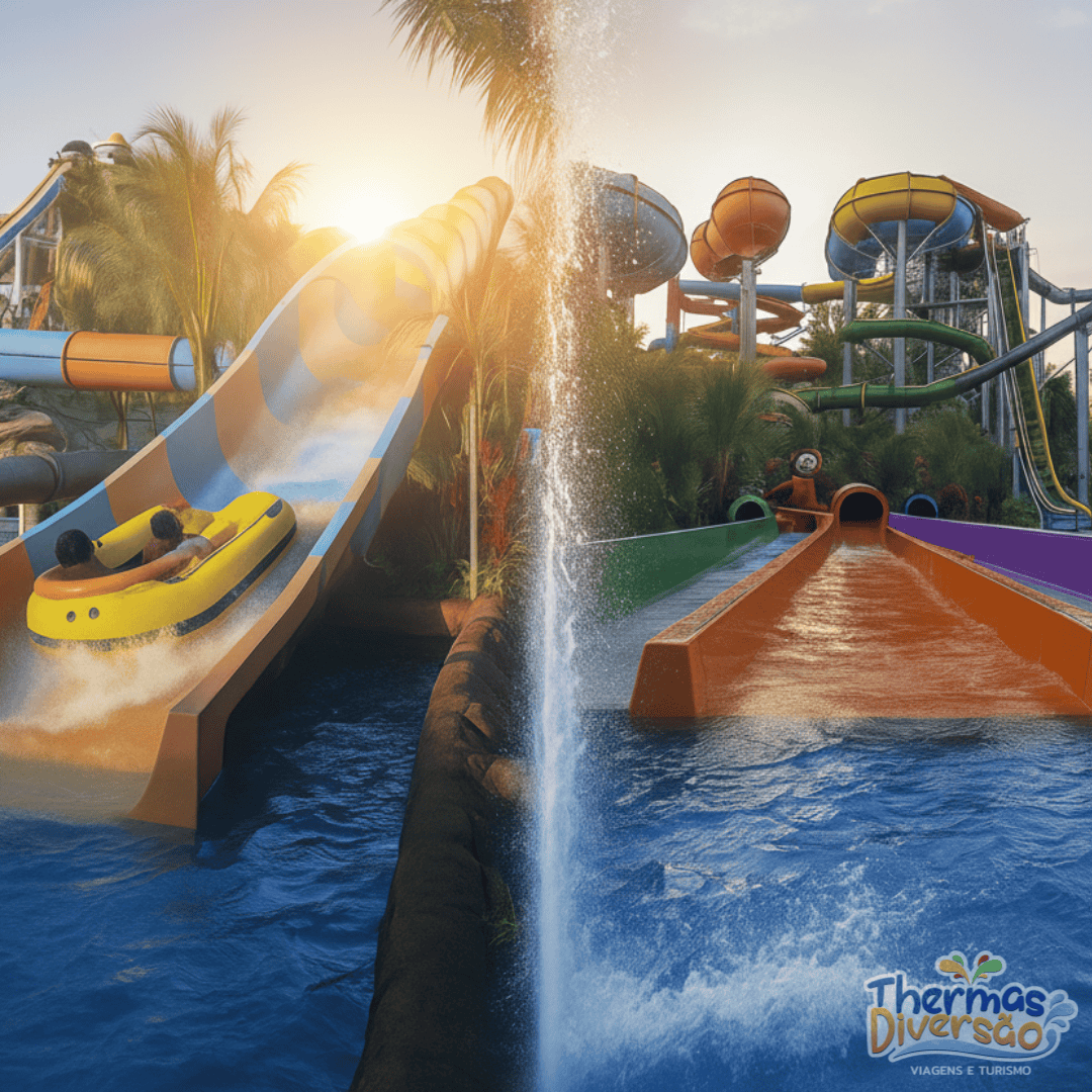A união perfeita entre adrenalina e beleza natural no Thermas dos Laranjais, em Olímpia.
