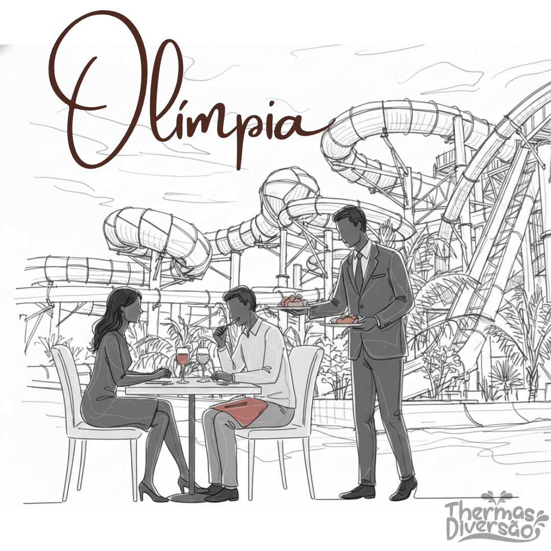 Jantar em Olímpia com clima de férias e boa comida, cenário que une lazer, sabor e diversão.